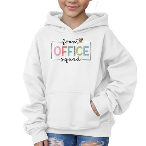 Cute Front Office Squad Secretary Admin Back To School Women Graphic Kid Hoodie - Savourry