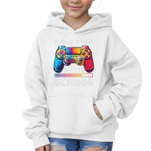 Game Over Back To School Gaming Controller Kids Gamer Premium Tri-Blend Graphic Kid Hoodie - Savourry