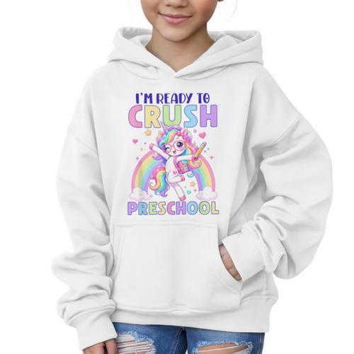 I'm Ready To Crush Preschool Unicorn Girls Back To School Graphic Kid Hoodie - Savourry