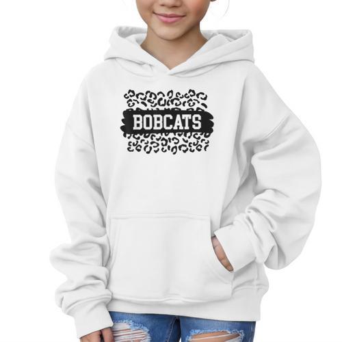 Leopard Bobcats School Spirit Fan Team Back To School Graphic Kid Hoodie - Savourry