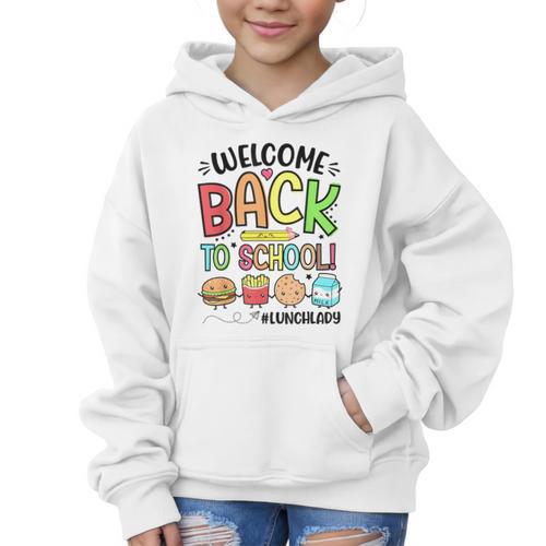 Lunch Lady Welcome Back To School First Day Of School Graphic Kid Hoodie - Savourry