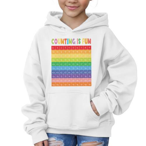 Numbers Learning Cute Numbers 0-100 Back To School Counting Graphic Kid Hoodie - Savourry