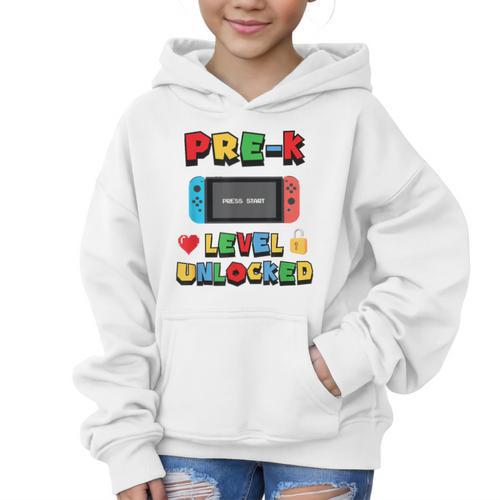 Pre-K Level Unlocked Back To School Video Game Graphic Kid Hoodie - Savourry