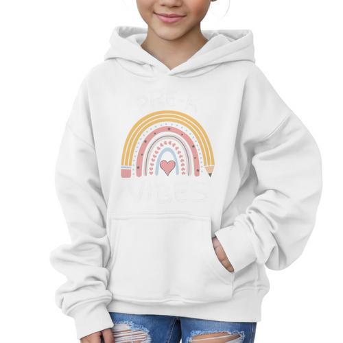 Pre-K Vibes Pencil Rainbow Back To School Boys Girls Kids Premium Tri-Blend Graphic Kid Hoodie - Savourry