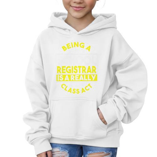 School Registry Student Enrollment Back To School Registrar Premium Graphic Kid Hoodie - Savourry