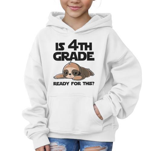 Sloth Is 4th Grade Ready For This Back To School Graphic Kid Hoodie - Savourry
