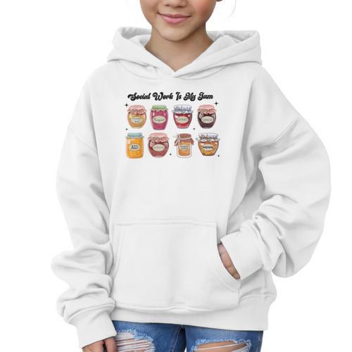 Social Work Is My Jam Back To School School Social Worker Graphic Kid Hoodie - Savourry