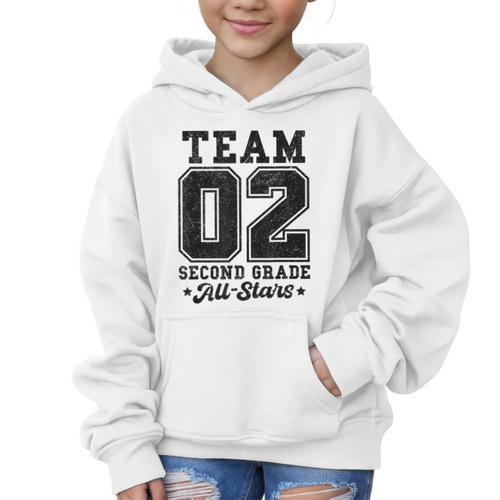 Team 2nd Grade All-Stars Back To School Sports Jersey Graphic Kid Hoodie - Savourry