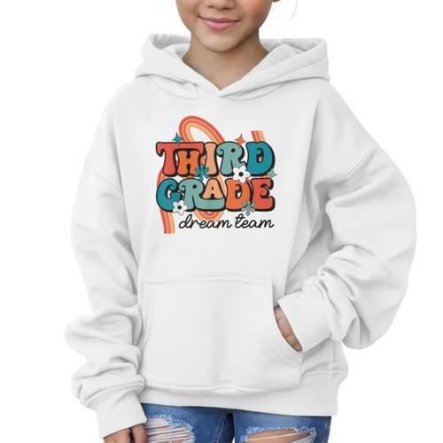 Third Grade Dream Team 1st Day Of 3rd Grade Back To School Graphic Kid Hoodie - Savourry
