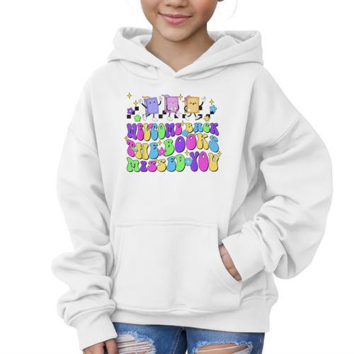 Welcome Back The Books Missed You Back To School Graphic Kid Hoodie - Savourry