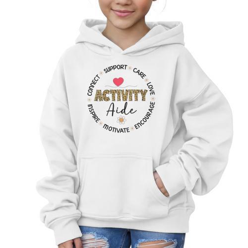 Women's Leopard Activity Aide Appreciation Week Back To School Graphic Kid Hoodie - Savourry