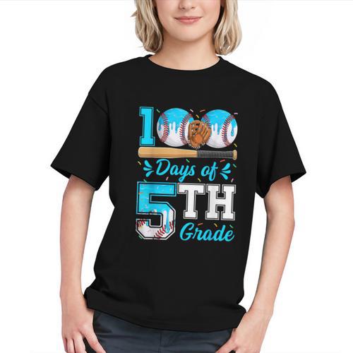 100 Days Of 5th Grade Baseball 100th Day Of School Boys Kids Graphic Youth - Sportilla