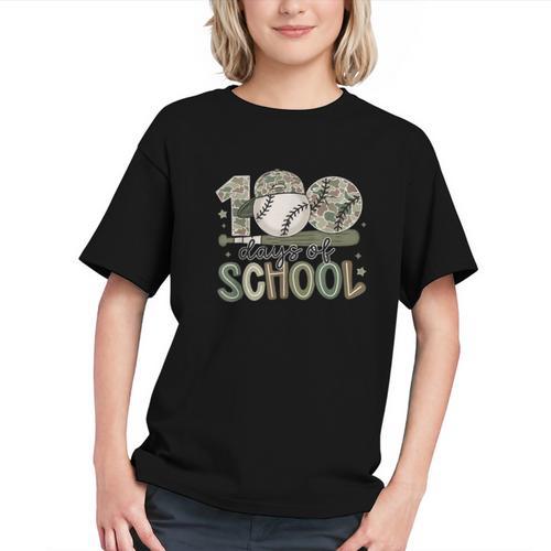 100 Days Of School Baseball Camo Celebration Graphic Youth - Sportilla