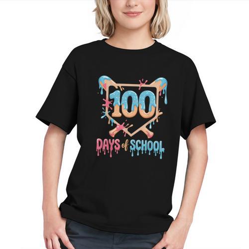 100 Days Of School Baseball Drip 100 Days Of School Graphic Youth - Sportilla