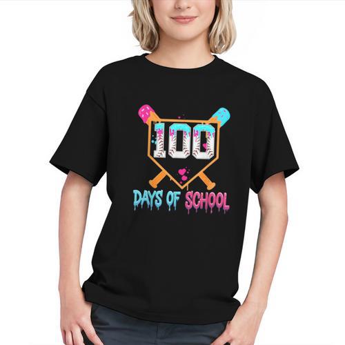 100 Days Of School Baseball Ice Cream Drip 100th Day School Graphic Youth - Sportilla