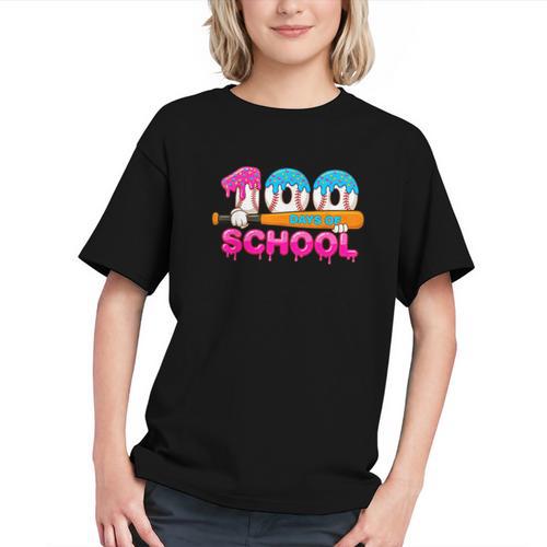 100 Days Of School Baseball Ice Cream Drip For Teacher Kid Graphic Youth - Sportilla