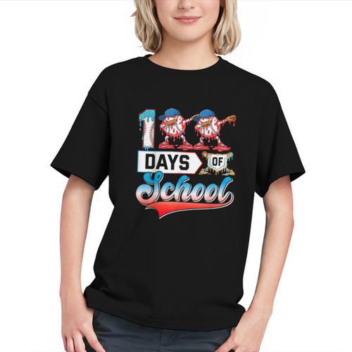 100 Days Of School Boys Baseball Drip 100th Day Dabbing Ball Graphic Youth - Sportilla