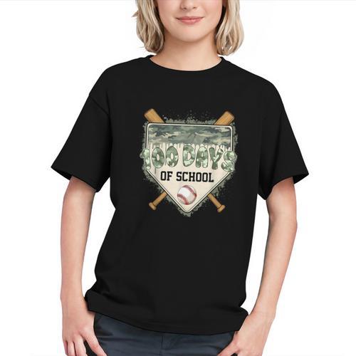 100 Days Of School Home Plate Camo Baseball Dripping Boys Graphic Youth - Sportilla