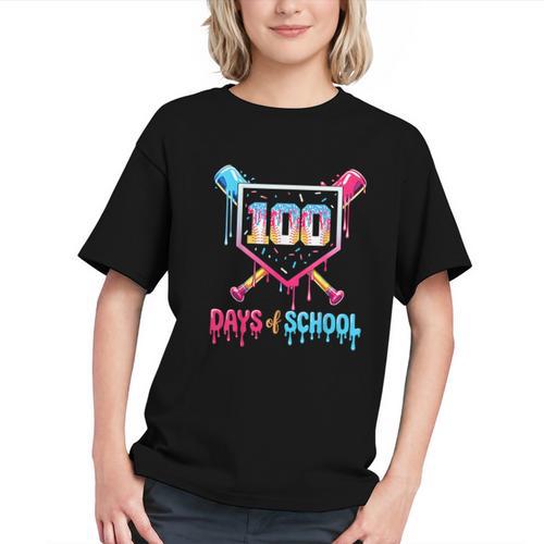 100 Days Of School Ice Cream Drip Baseball 100 Days Smarter Graphic Youth - Sportilla