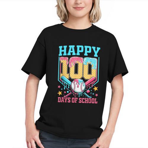 100 Days Of School Kids Baseball Drip 100th Day Of School Graphic Youth - Sportilla