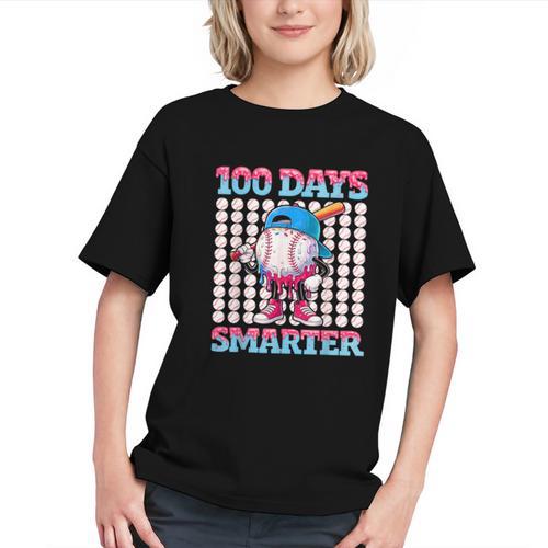 100 Days Smarter Baseball Drip Boys 100 Days Of School Kids Graphic Youth - Sportilla