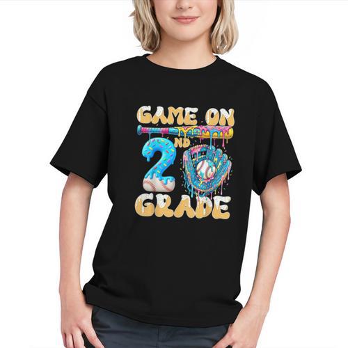 2nd Grade Back To School Baseball Drip Ice Cream Game On Graphic Youth - Savourry