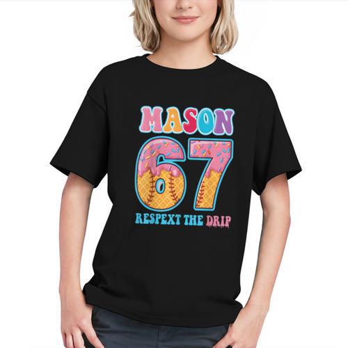 6 7 Mason Baseball Drip Number 67 Player Or 67th Birthday Graphic Youth - Sportilla