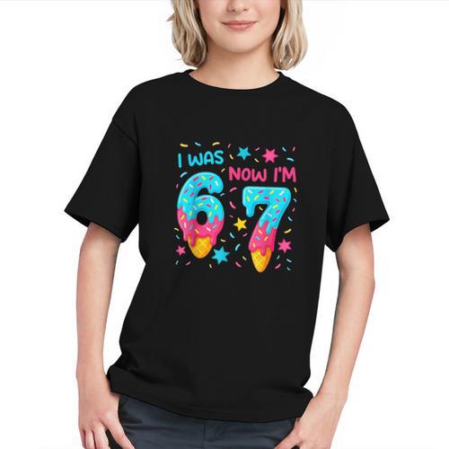 I Was 6 Now I'm 7 67 Birthday Baseball Drip 7 Year Old Graphic Youth - Sportilla