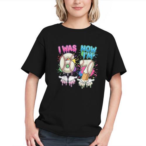 I Was 6 Now I'm 7 Baseball Drip 67 Birthday Boy 7th Birthday Graphic Youth - Sportilla