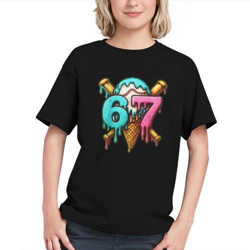 67 Baseball Ice Cream Drip Kids Graphic Youth - Sportilla
