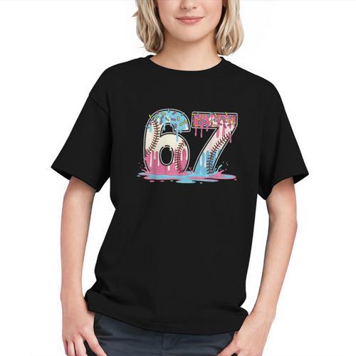 67 Baseball Ice Cream Drip Meme Six Seven Gen Alpha Graphic Youth - Sportilla