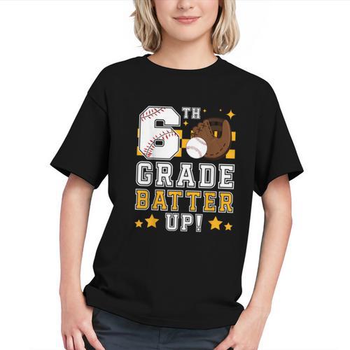 6th Grade Batter Up Baseball First Day Back To School Graphic Youth - Savourry