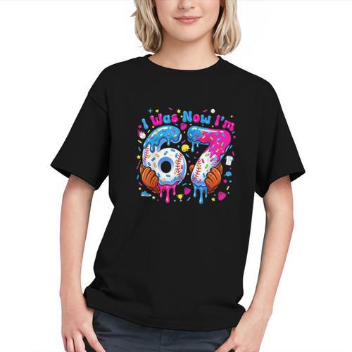 7th Birthday I Was 6 Now I'm 7 Baseball Ice Cream Drip Graphic Youth - Sportilla