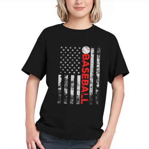 American Flag Baseball Team Baseball Player Baseball Graphic Youth - Sportilla