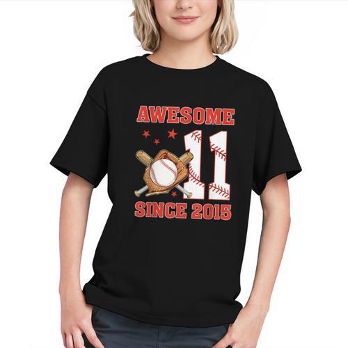 Awesome Since 2015 11 Year Old Boys Bday Baseball Theme Graphic Youth - Sportilla