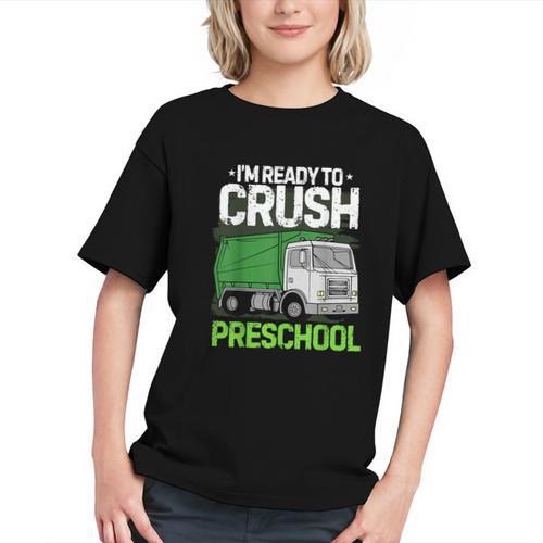 Back To School First Day Of Preschool Garbage Truck Boys Graphic Youth - Savourry