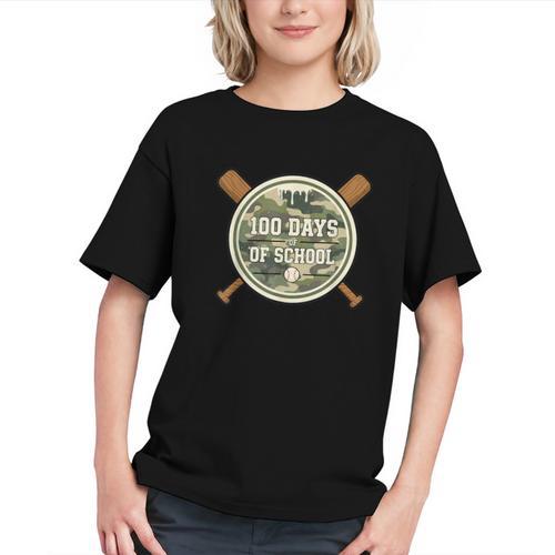 Baseball 100th Day Of School Camouflage Graphic Youth - Sportilla