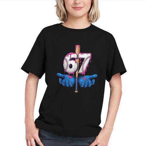 Baseball 67 Six Seven Gen Alpha Meme Drip Graphic Youth - Sportilla