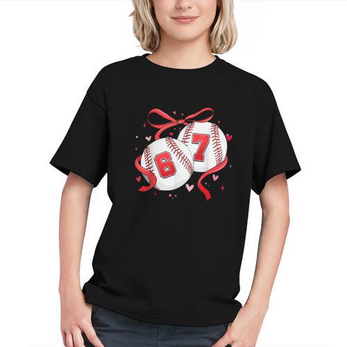 Baseball 67 Six Seven Gen Alpha Meme Valentine's Day Graphic Youth - Sportilla