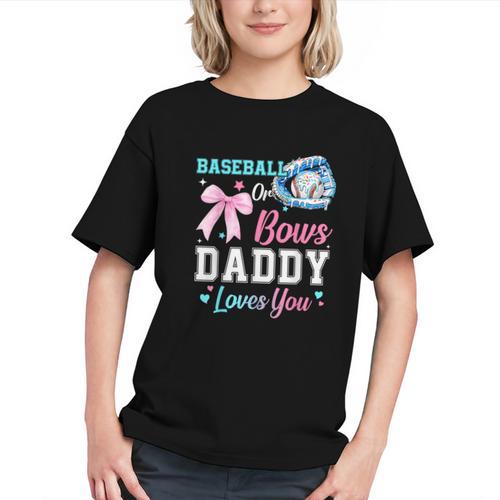Baseball Or Bows Your Daddy Loves You Gender Reveal Matching Graphic Youth - Sportilla