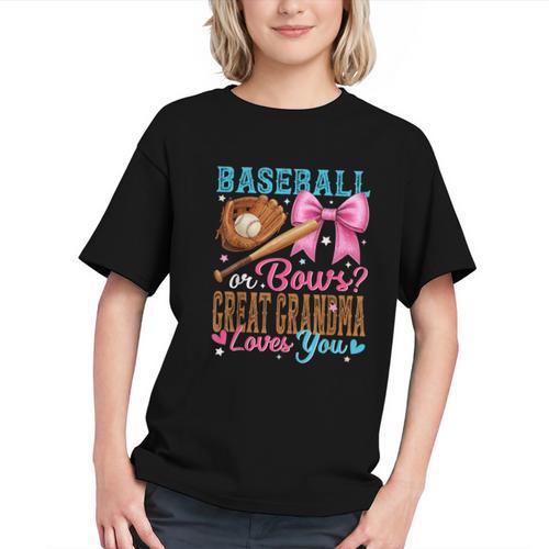 Baseball Or Bows Great Grandma Loves You Gender Reveal Graphic Youth - Sportilla