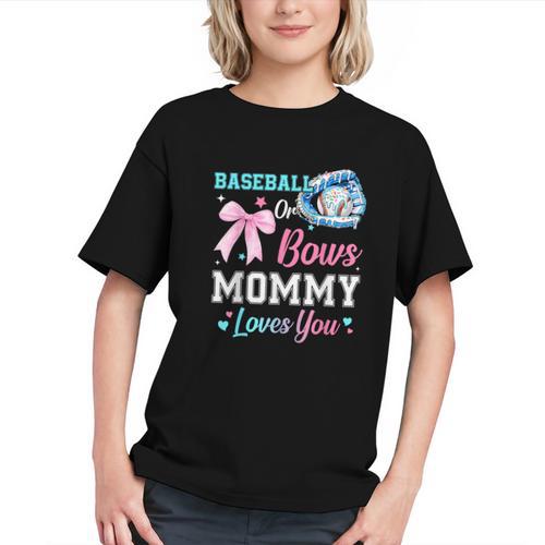 Baseball Or Bows Your Mommy Loves You Gender Reveal Matching Graphic Youth - Sportilla