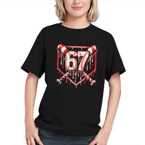 Baseball Candy Cane Drip 6 7 Six Seven Meme Christmas Boys Graphic Youth - Sportilla