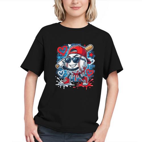 Baseball Drip Icecream Heart Valentine Day Boys Kids Red Graphic Youth - Sportilla