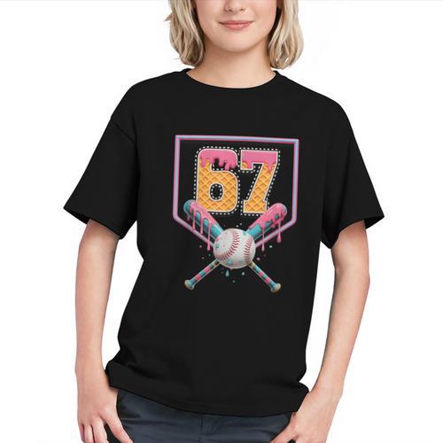 Baseball Drip Number 67 Fun Six Seven 6 7 Meme Graphic Youth - Sportilla