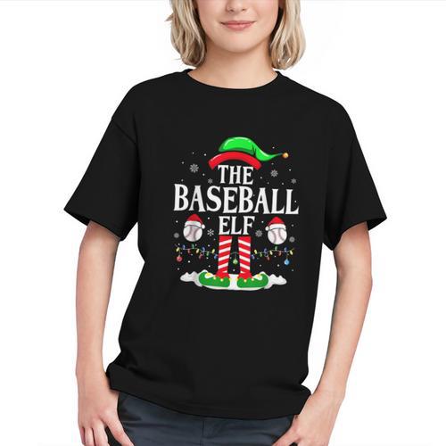 The Baseball Elf Christmas Sport Lovers Xmas Elf Graphic Youth - Sportilla