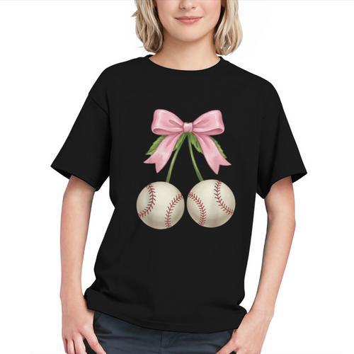 Baseball Girls Women Coquette Pink Bow Baseball Graphic Youth - Sportilla