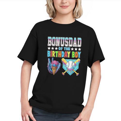 Baseball Ice Cream Drip Bonus Dad Of The Birthday Boy Graphic Youth - Sportilla
