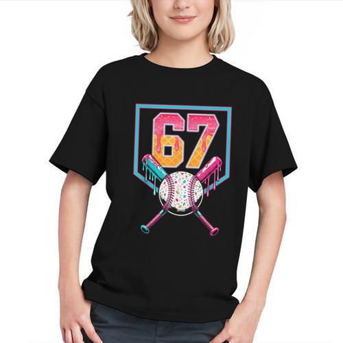 Baseball Ice Cream Drip Number 67 Player 67th Birthday Men Graphic Youth - Sportilla