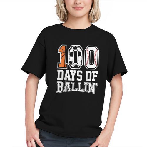 Baseball Soccer Basketball 100 Days Of School Graphic Youth - Sportilla